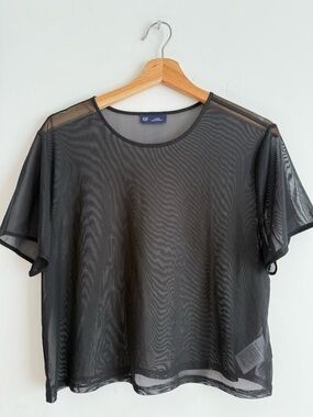 GAP Black Sheer Mesh Top